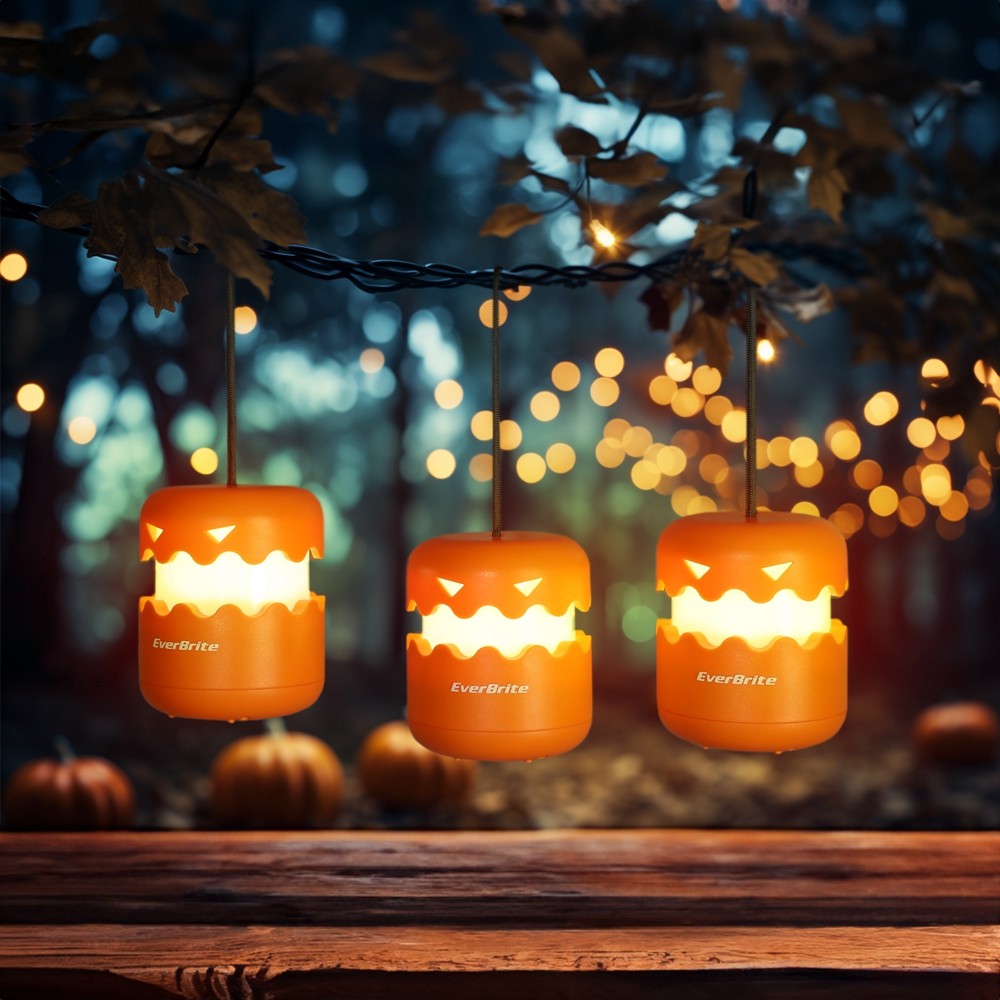 EverBrite 3PCS LED Halloween Pumpkin Lantern Collapsible Jack O
