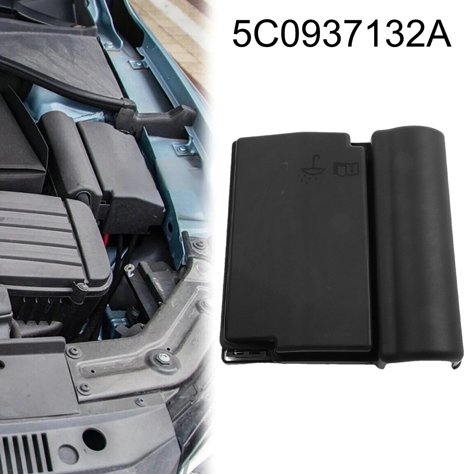 Car Fuse Box Cover Cap For For Jetta For Passat 2011 To 2018 Black