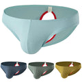 Mens Breathable Plaid Briefs Low Rise Open Back Sexy Underwear Panties