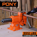 Pony 5 Inch Bench Vise Heavy Duty 5512 LBS Clamping Force 360 Degree