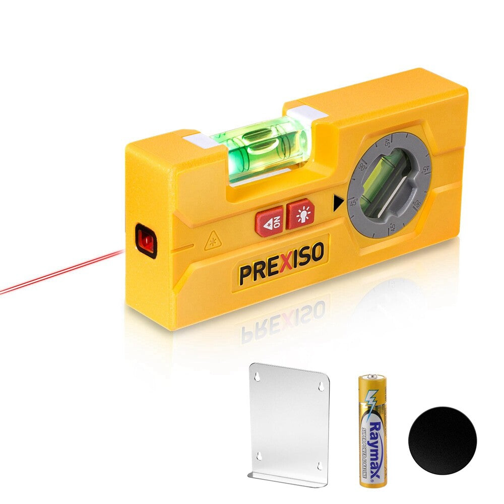 PREXISO 2-in-1 Line Laser Level Mini Torpedo Level 30 Ft Laser Line