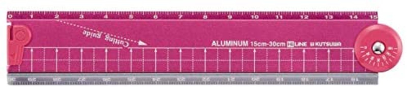 Kutsuwa-Stationery-Ruler Aluminum XS31PK Pink