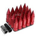 M12x1.5 83mm Tall 23mm Od Red Aluminum Jdm Lug Nuts With Caps+2