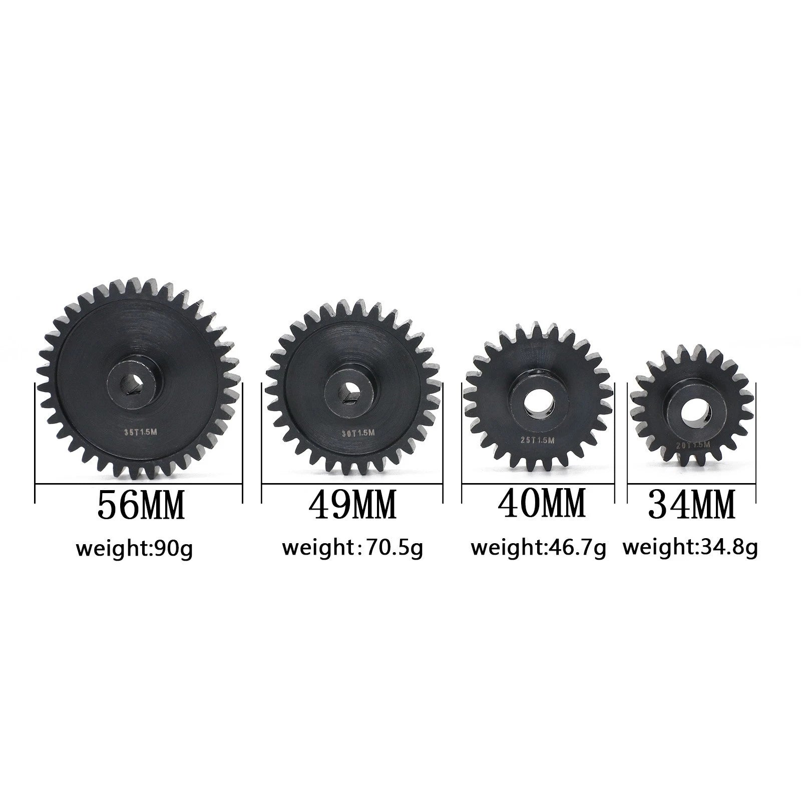 Steel Hd 1.5mod 20t-25t-30t-35<wbr/>t Pinion/spur Gear Set For