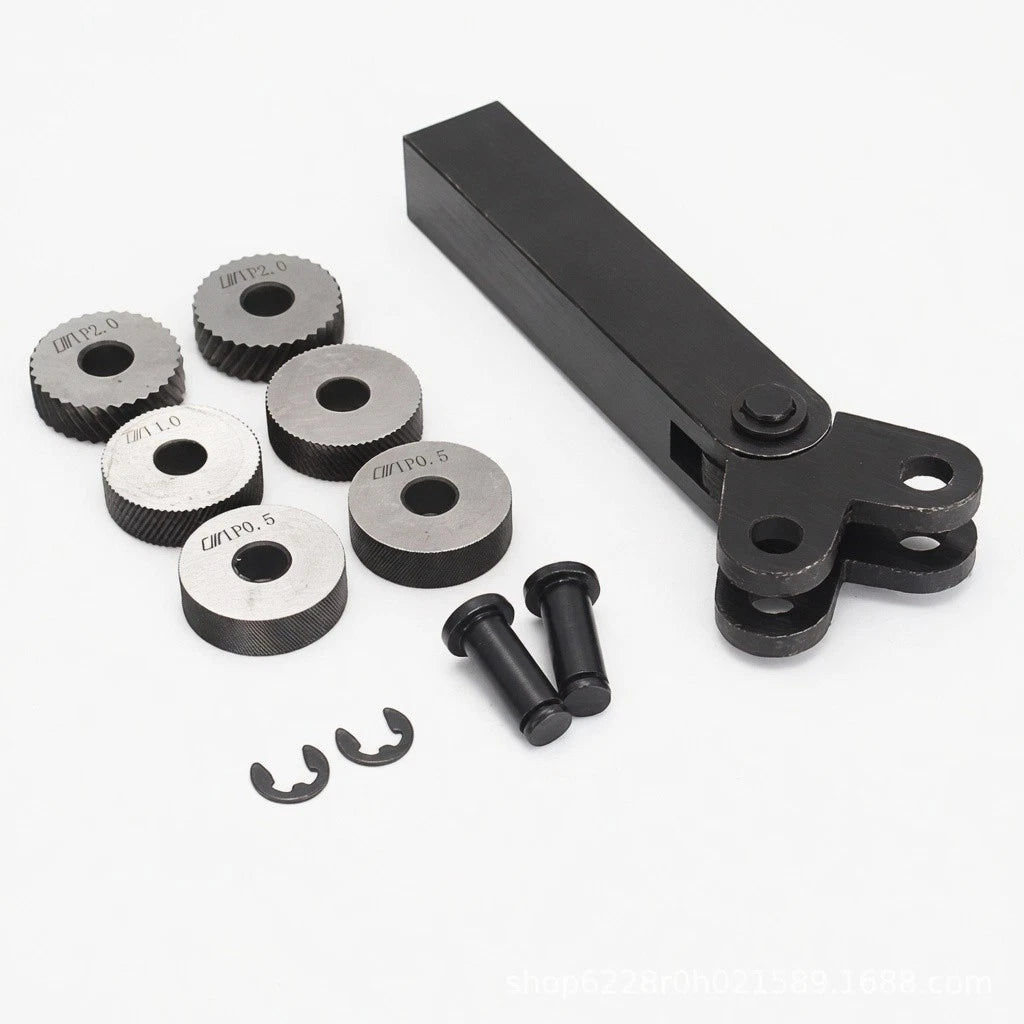 7Pc Knurling Tool Set High Speed Steel Lathe Diamond Straight Knurl Wheel Cutter