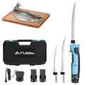 Flissa Cordless Electric Fillet Knife 8" 10" Stainless Steel Blades