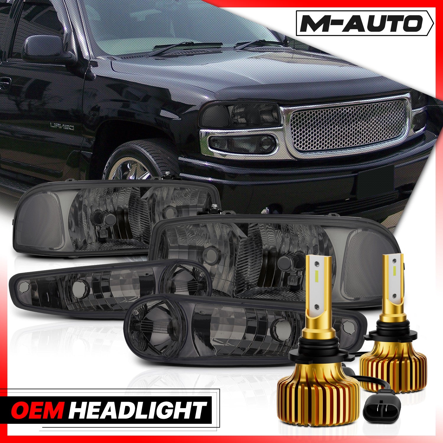 H3 & Bumper LED Bulb Set for GMC Sierra
