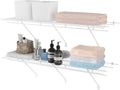 Haushof 2-packs Closet Shelves 4ft X 16in Wall Mounted White Metal
