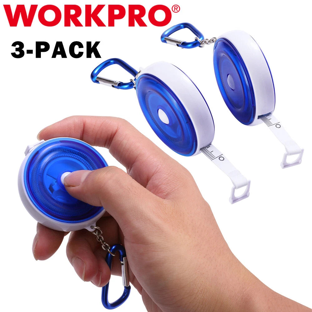 Workpro 60-inch (150cm) 3-packs Measuring Tape Soft Retractable