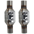 Pair 2.25" Inlet&amp;Outlet Universal Stainless Steel Catalytic Converter Length 13"