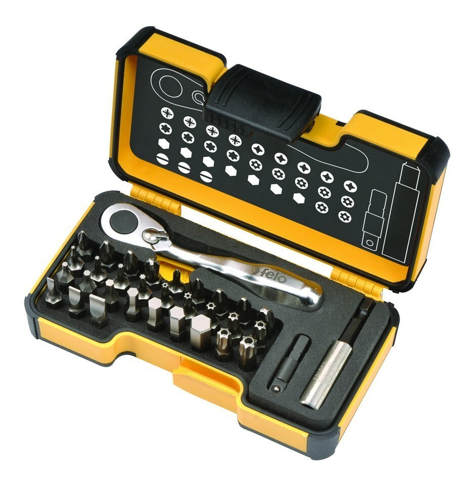 Felo 33pc 1/4" Hex Ratchet and Bit Set