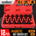 12pc Magnetic Nut Driver Bit Set 1/4" Shank Quick Change by Unbranded