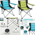 Camping Chairs Blue/Green Portable Camp Chair Foldable w/Cup Holder&Carry Bag