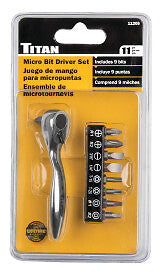 Titan 3-1/2-Inch Offset Micro Ratcheting Bit Driver Set by Titan