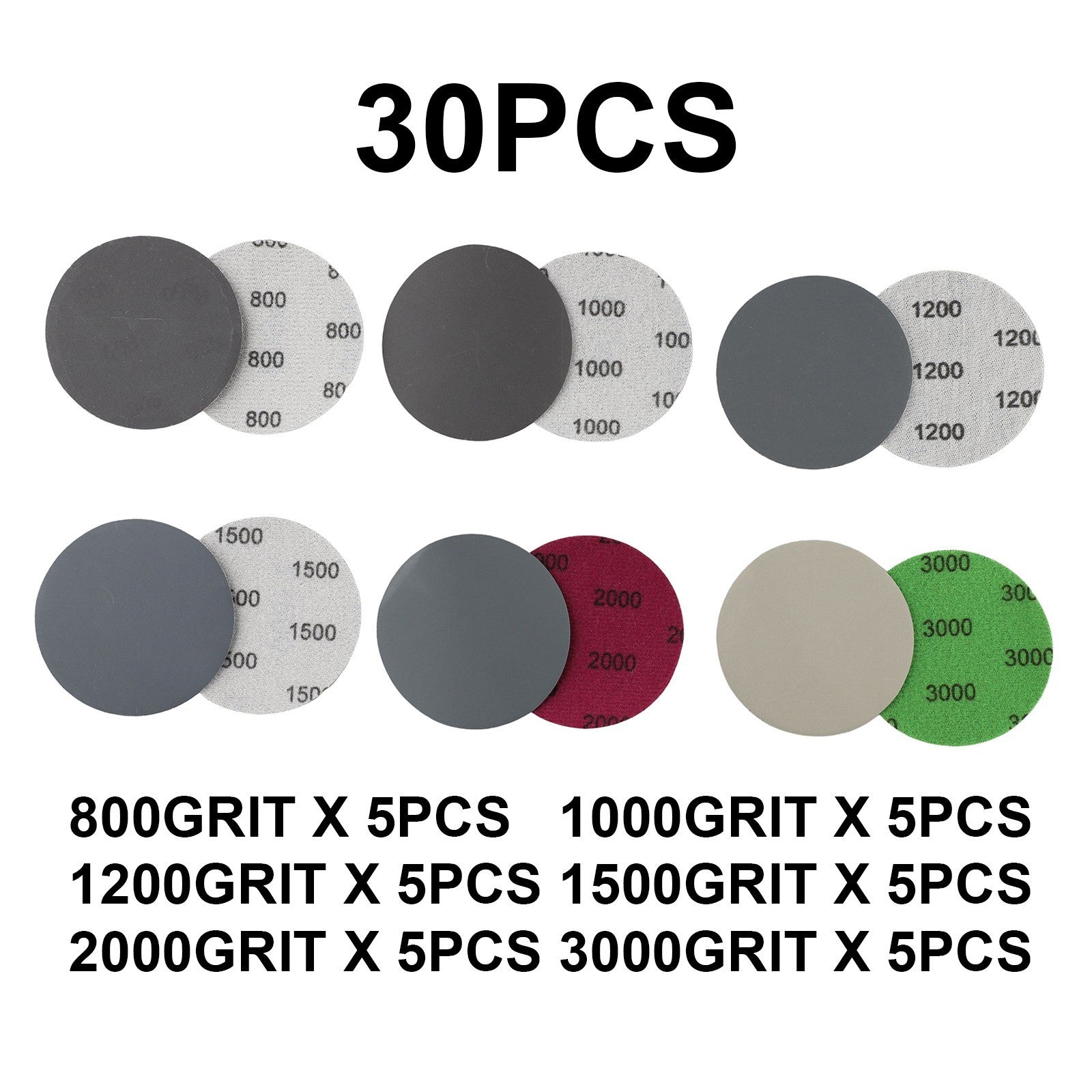 Sandpaper Discs for Drywall Finishing - 800/1000 Grit