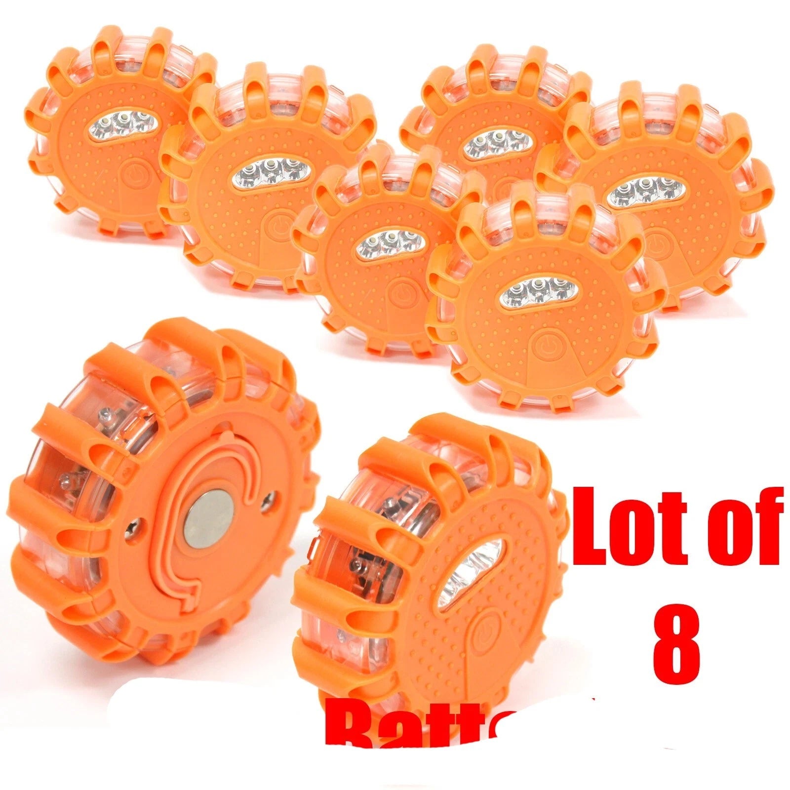 Lot 8 Roadside Emergency Warning Flashing Light Safety Flare Beacon