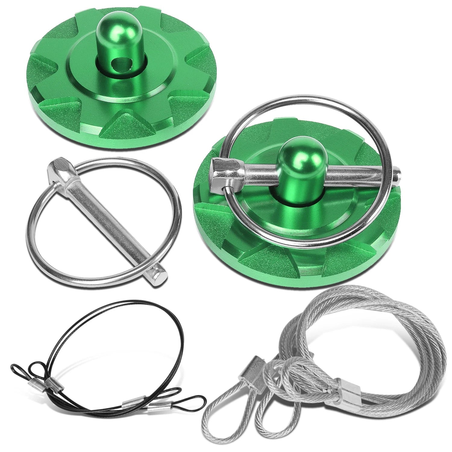 Green Aluminum Universal Fit Bonnet Security Mount Hood Locking Latch