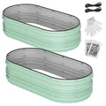 WORKPRO 2Pcs 4x2x1ft Galvanized Raised Garden Bed Set Ideal for Vegetables Green