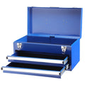18" Metal Tool Box 2 Drawers & 1 Top Storage Portable Tool Box Metal