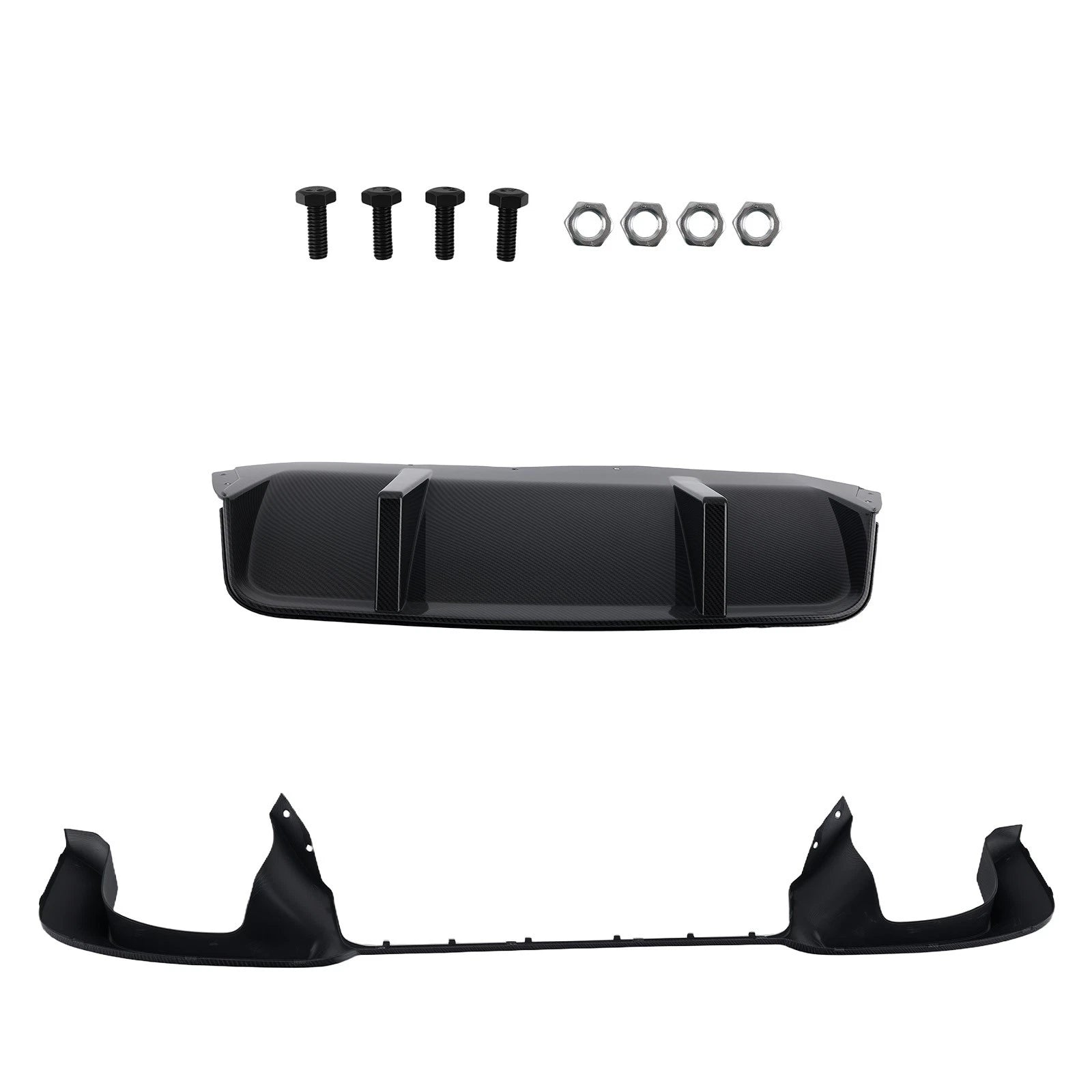 Carbon Look Rear Bumper Lip Diffuser For BMW 5 Series F10 535i 2011-16 M Sport