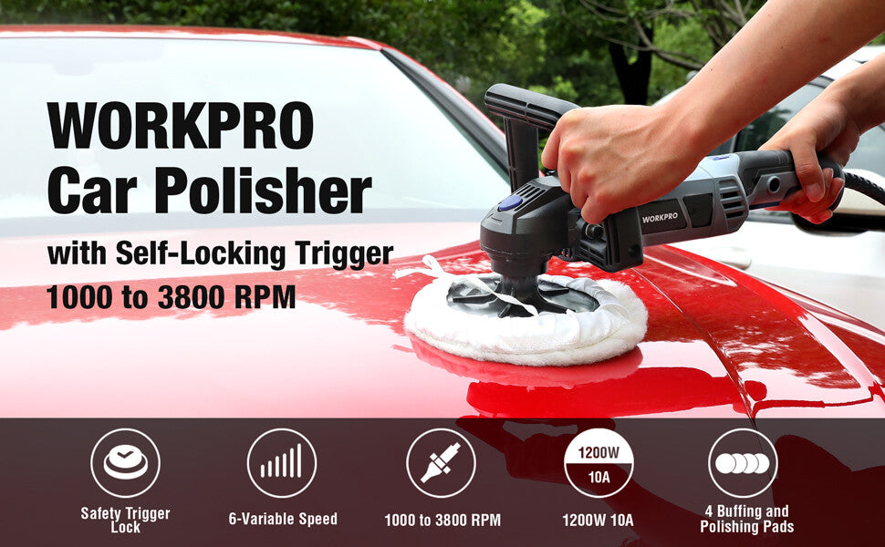 WORKPRO 3800PRM 7" Electric Polisher Machine Buffer Sander by WORKPRO