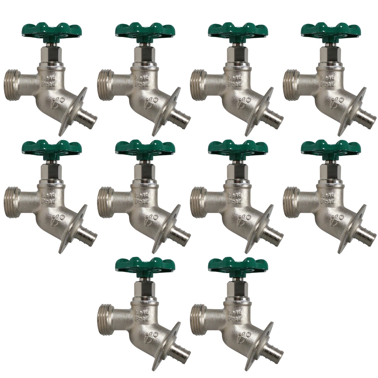 10 Pack XFITTING 1/2" Pex B x 3/4 GHT Sillcock, Lead Fr