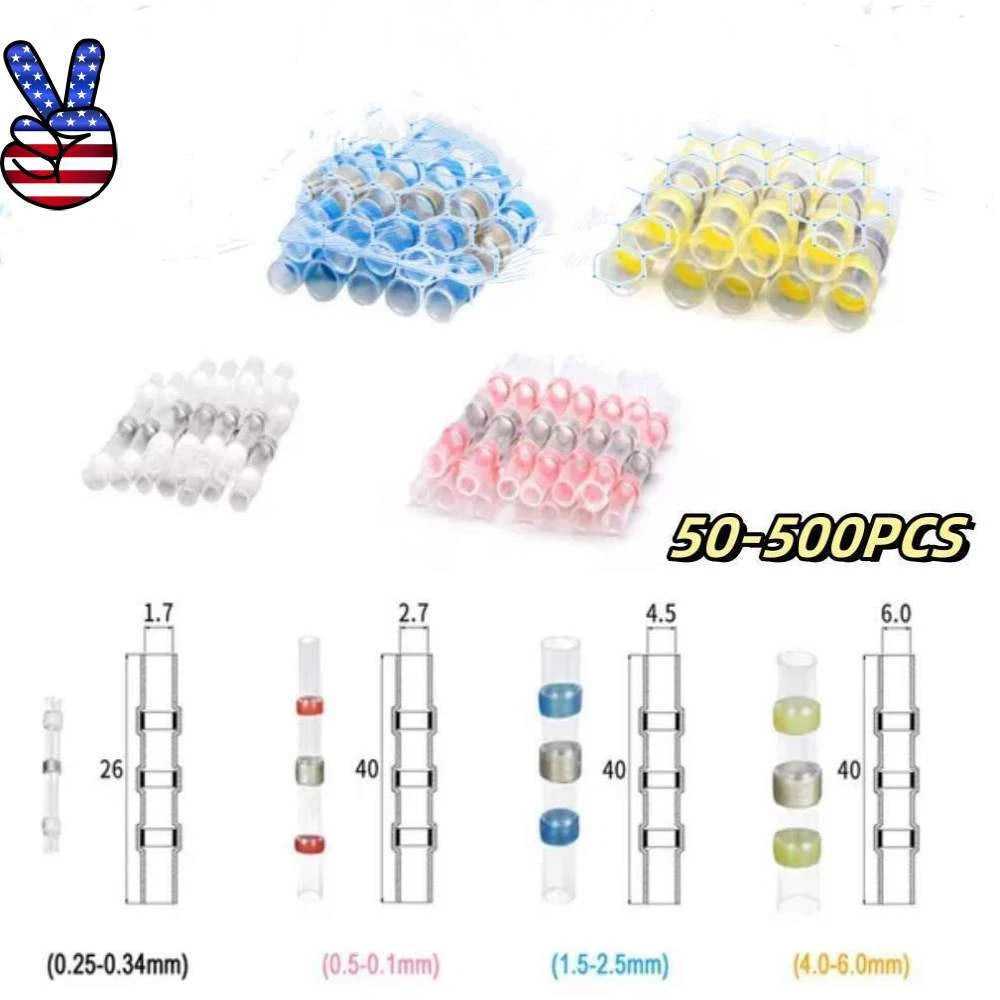 500- Solder Seal Sleeve Heat Shrink Butt Wire Connector Terminal