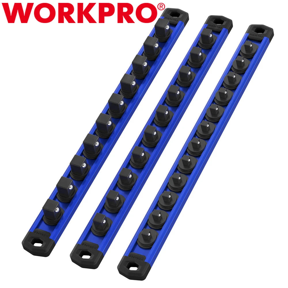 Workpro Magnetic Socket Organizer Set 3-packs 1/4" | Built Supply Co
