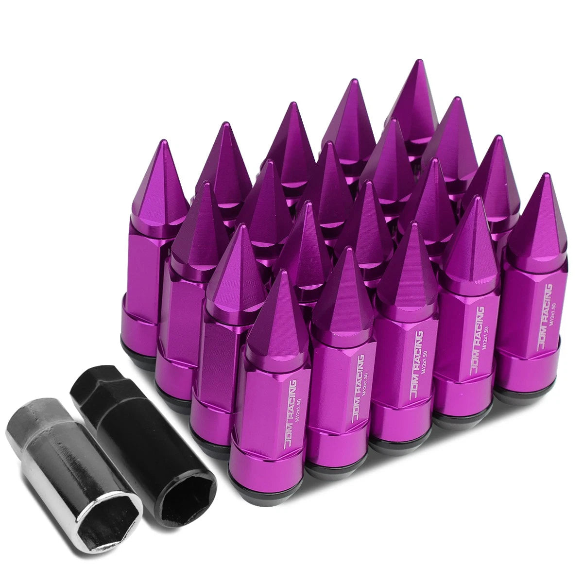M12x1.5 83mm Tall 23mm Od Purple Aluminum Jdm Rim Lug Nuts With