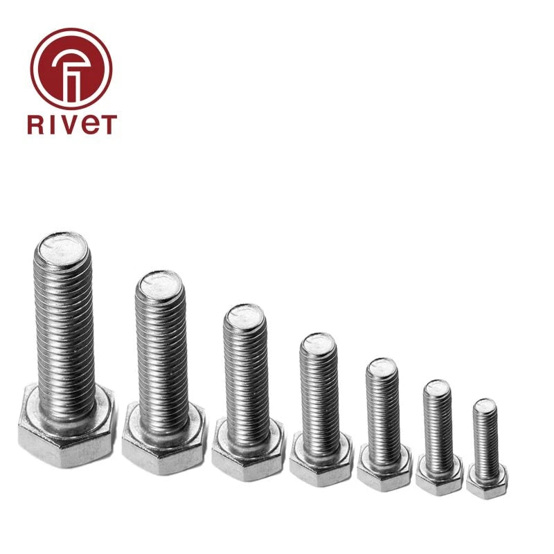 304 Din933 (A2-70) Iso4017 M8 M10 Hexagonal Screws Outside Hex Bolts