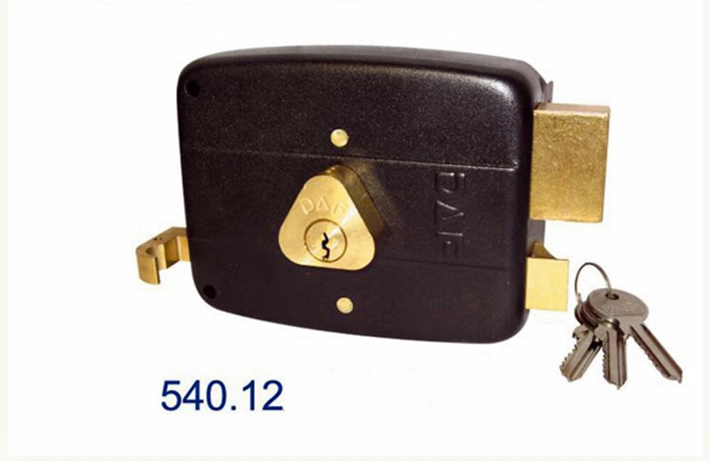 High Quality 120mm Italian Style Classic Rim Lock 3 Keys & Pull Brass