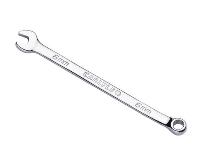 Carlyle Tool Long Shank 12pt Combination Ring Open Spanner Metric