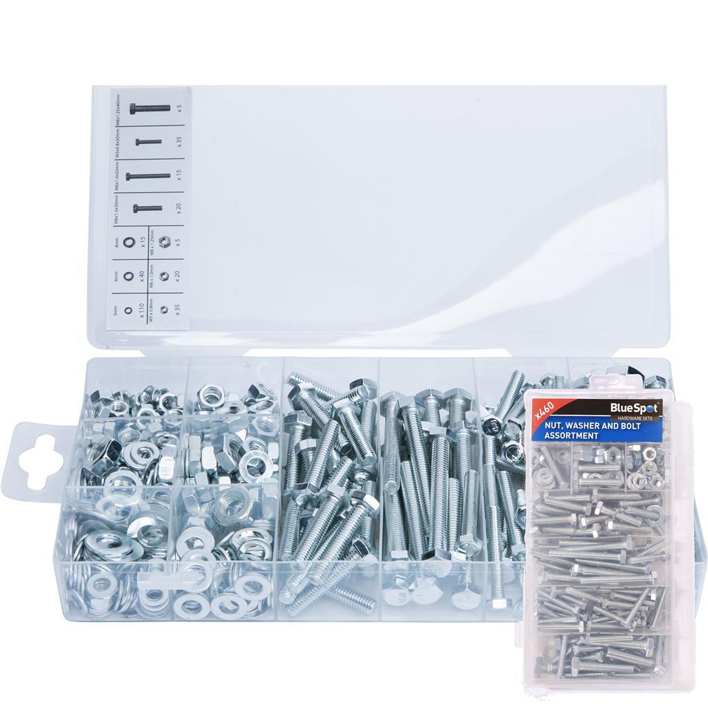 BlueSpot 300pc Assorted DIY Workshop Storage Zinc Nut Washer And Bolt Set by BlueSpot