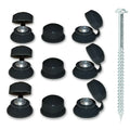 Black Roofing Strap Caps & Screws 2.5" (63mm) Woodscrews - Choose Qty