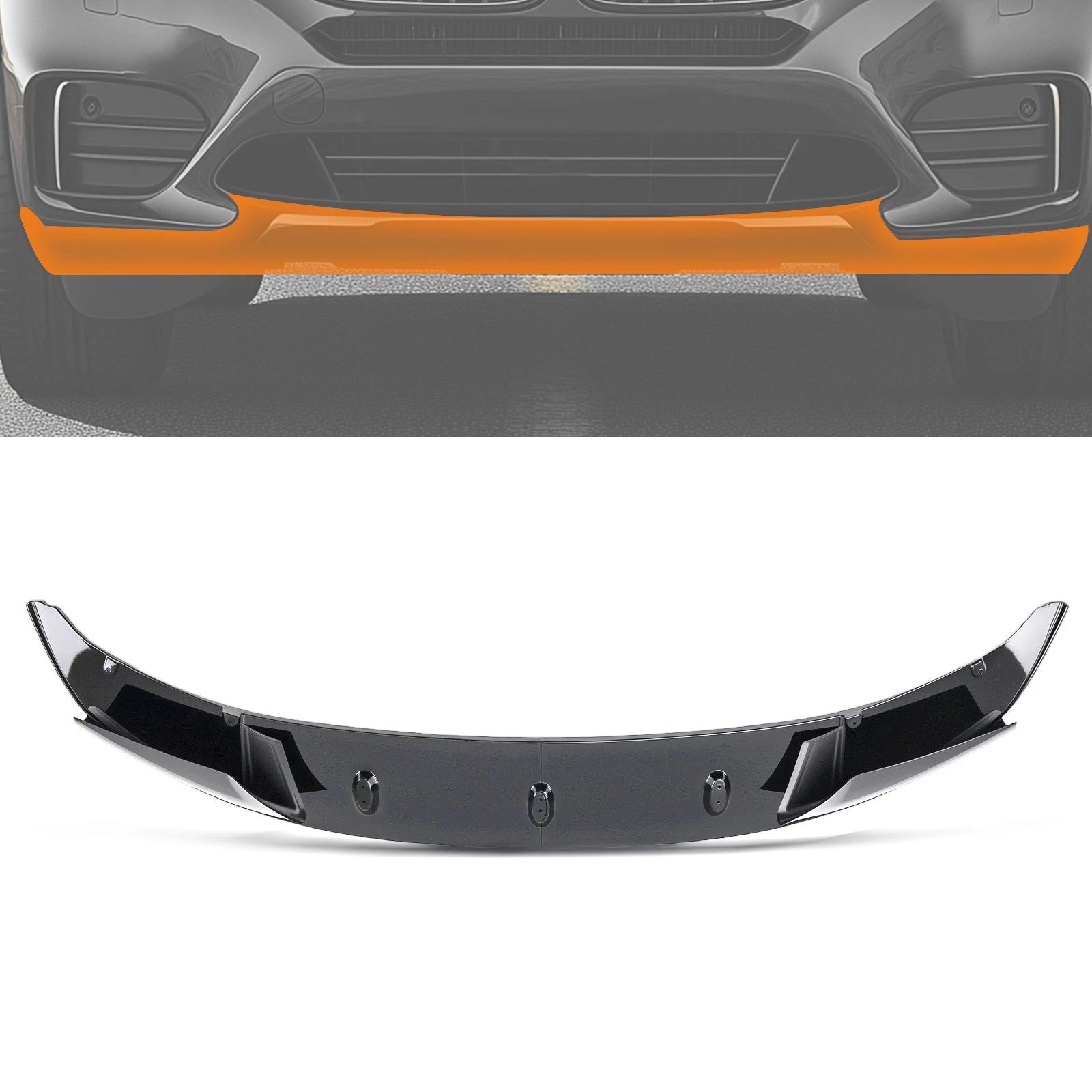 Front Bumper Lower Lip Kit for BMW F10 M Sport 2011-2016 Gloss Black Splitter
