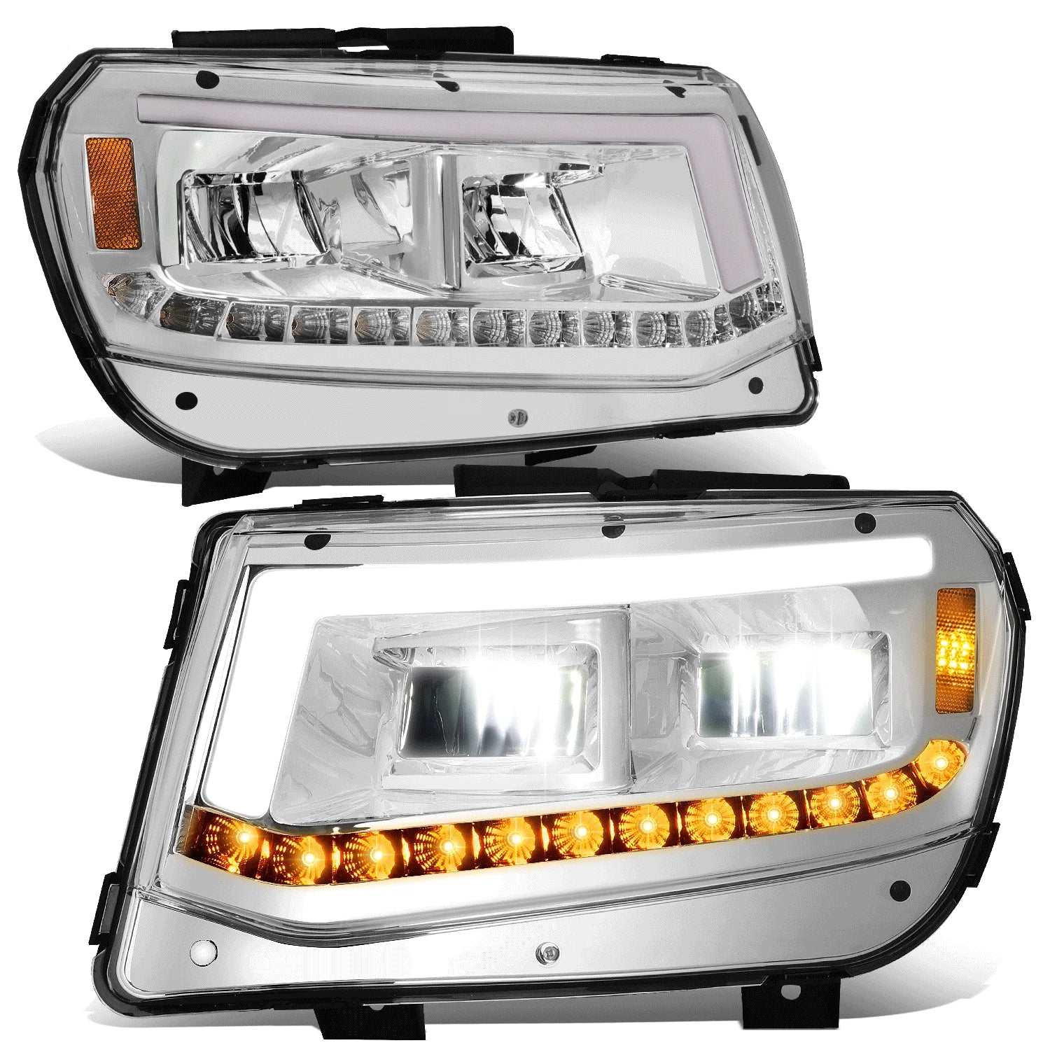 Fit 14-15 Chevy Camaro Chrome Housing Led Drl+ | Built Supply Co