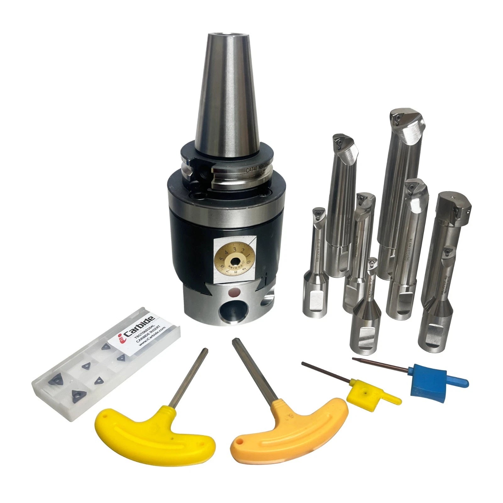 NEW CA T40 80MM BORING HEAD  WITH 8PCS 18MM CARBIDE  INSERTS 2084 SET USA SELL