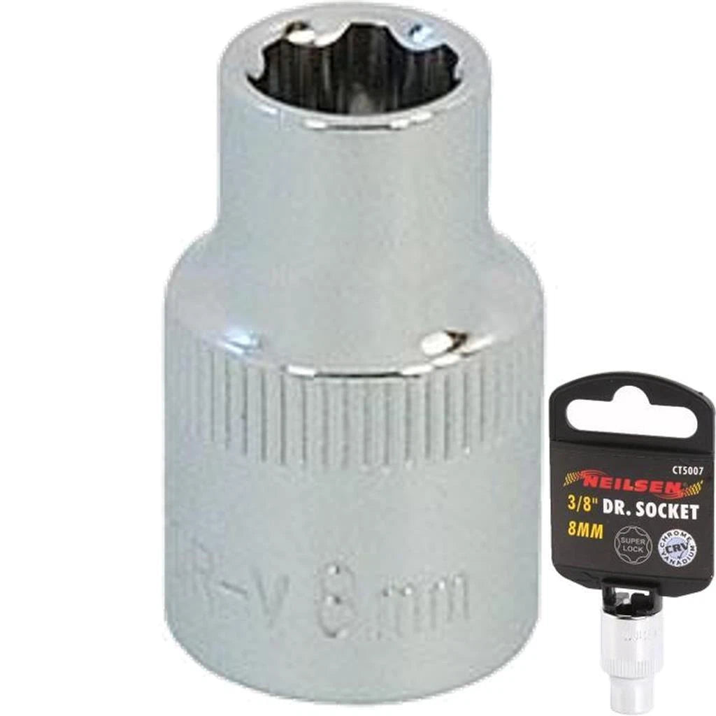 Neilsen 3/8" Drive Standard Shallow Square Metric Single Socket 8mm