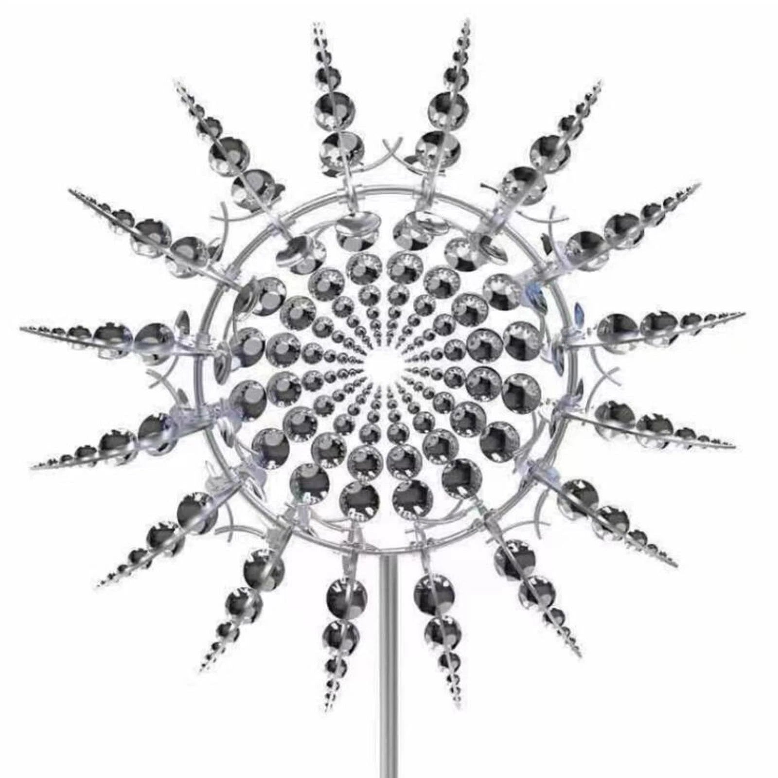 Wind Powered Stain Steel Wind Spinner Garden Stake Decor Unique Metal