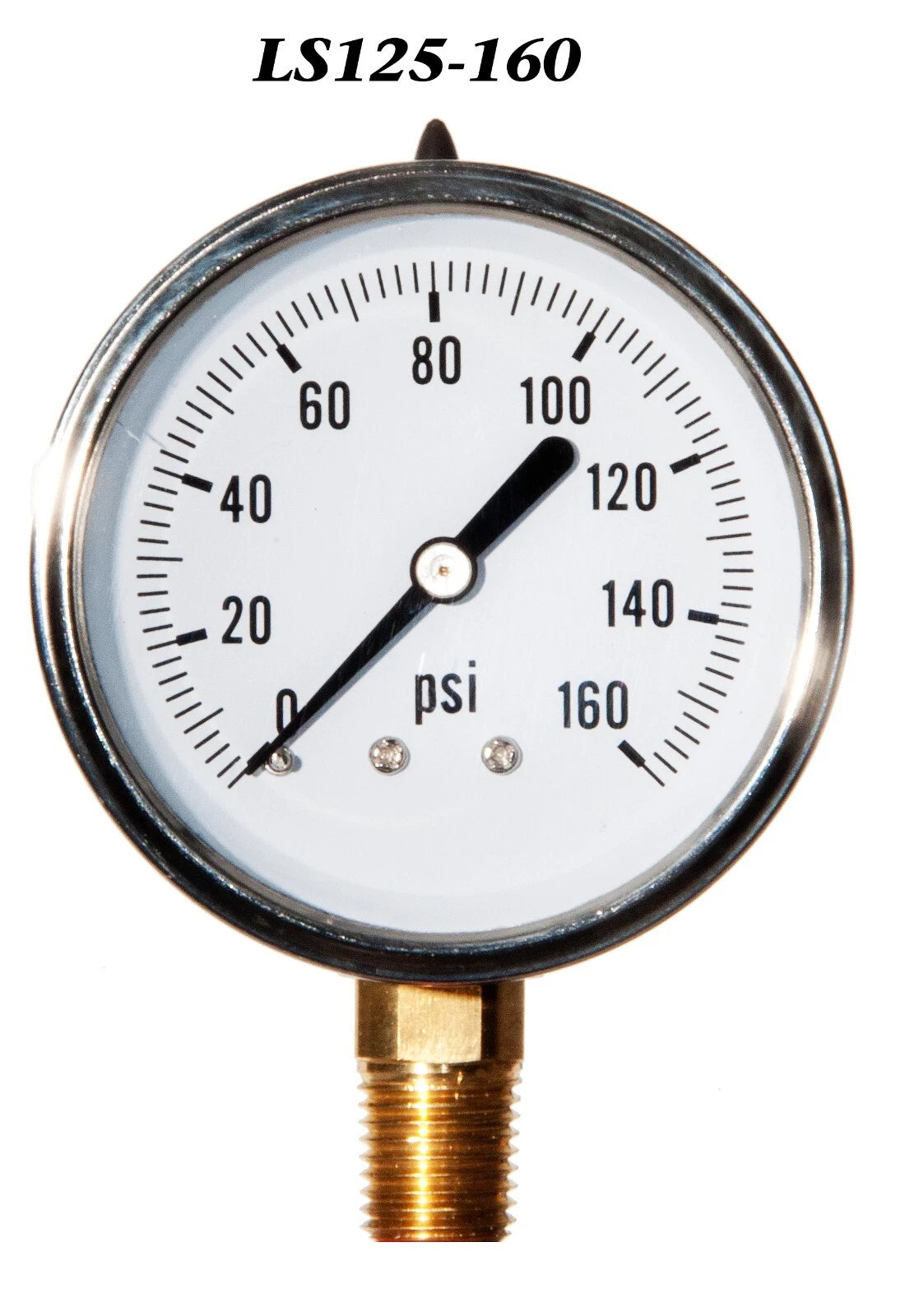 Pressure Gauge 0-160PSI, Liquid Filled 2.5” Stainless Steel 1/4" Npt