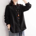 Women's Regular Length Long Sleeve Top Cotton Linen Blend For All