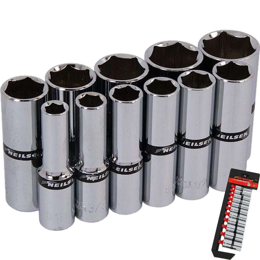 Neilsen 11pc SAE Deep Sockets 5/16" - 7/8" Socket Set by Neilsen