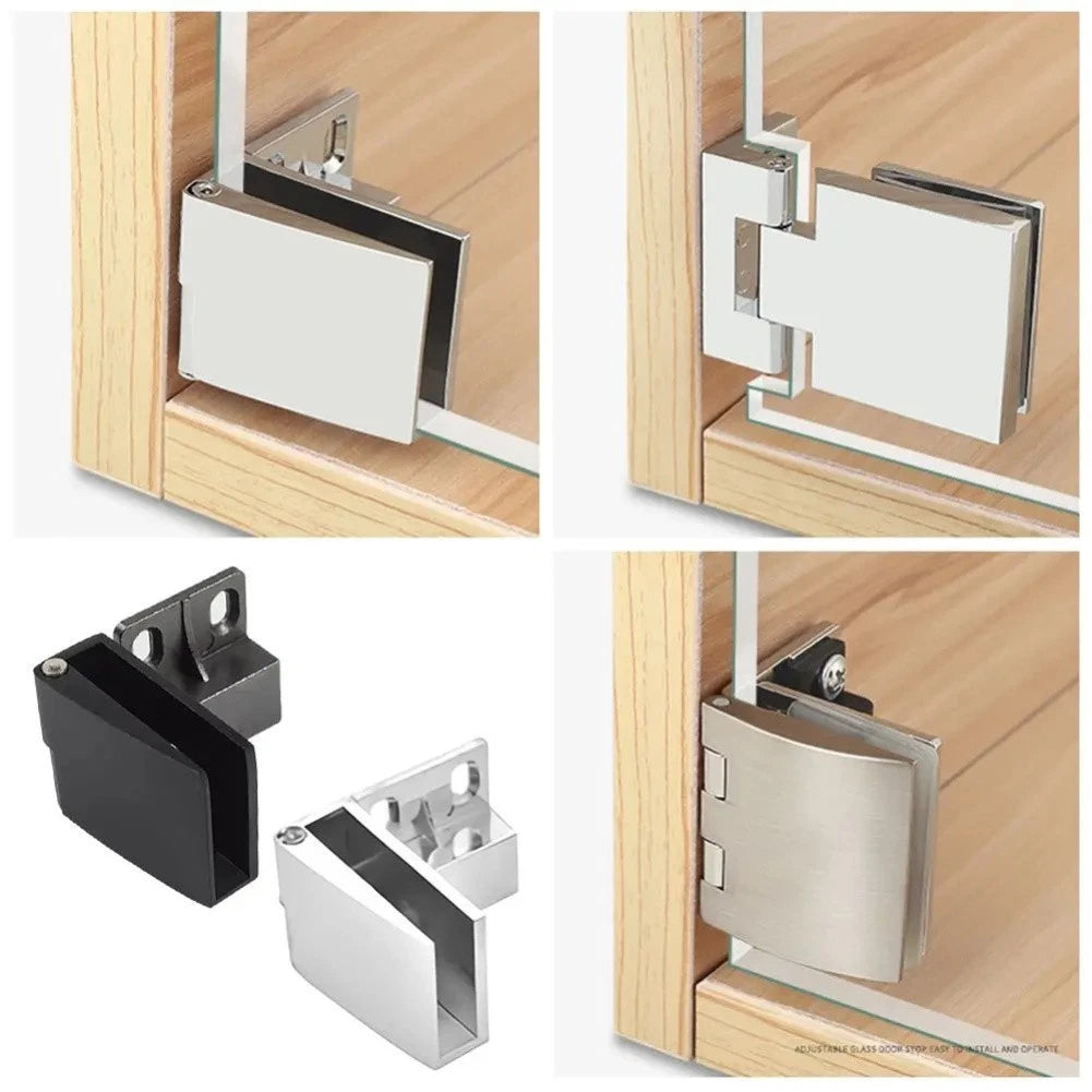 Zinc Alloy Self Closing Hinge For Glass Doors No Drilling Installation