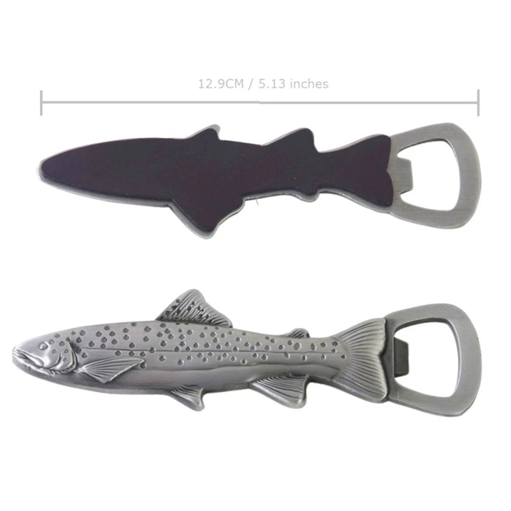 Stylish And Fun Trout Fish Design Bottler Opener With Magnetic Backing