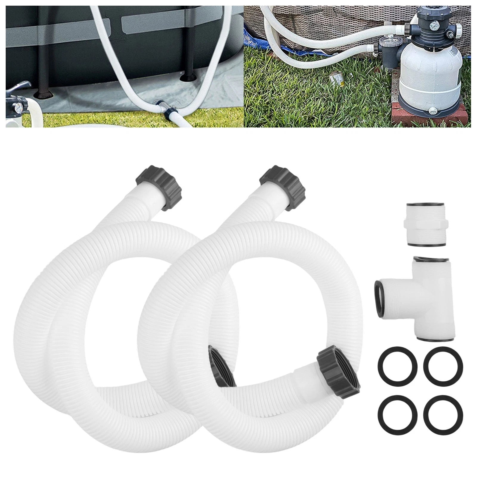 For Intex For Coleman Pool Filter Pump Hose With T Splitter And
