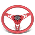 330mm 1" Dish Wheel Nrg 3-spoke Red All Aluminum Frame Steering Wheel