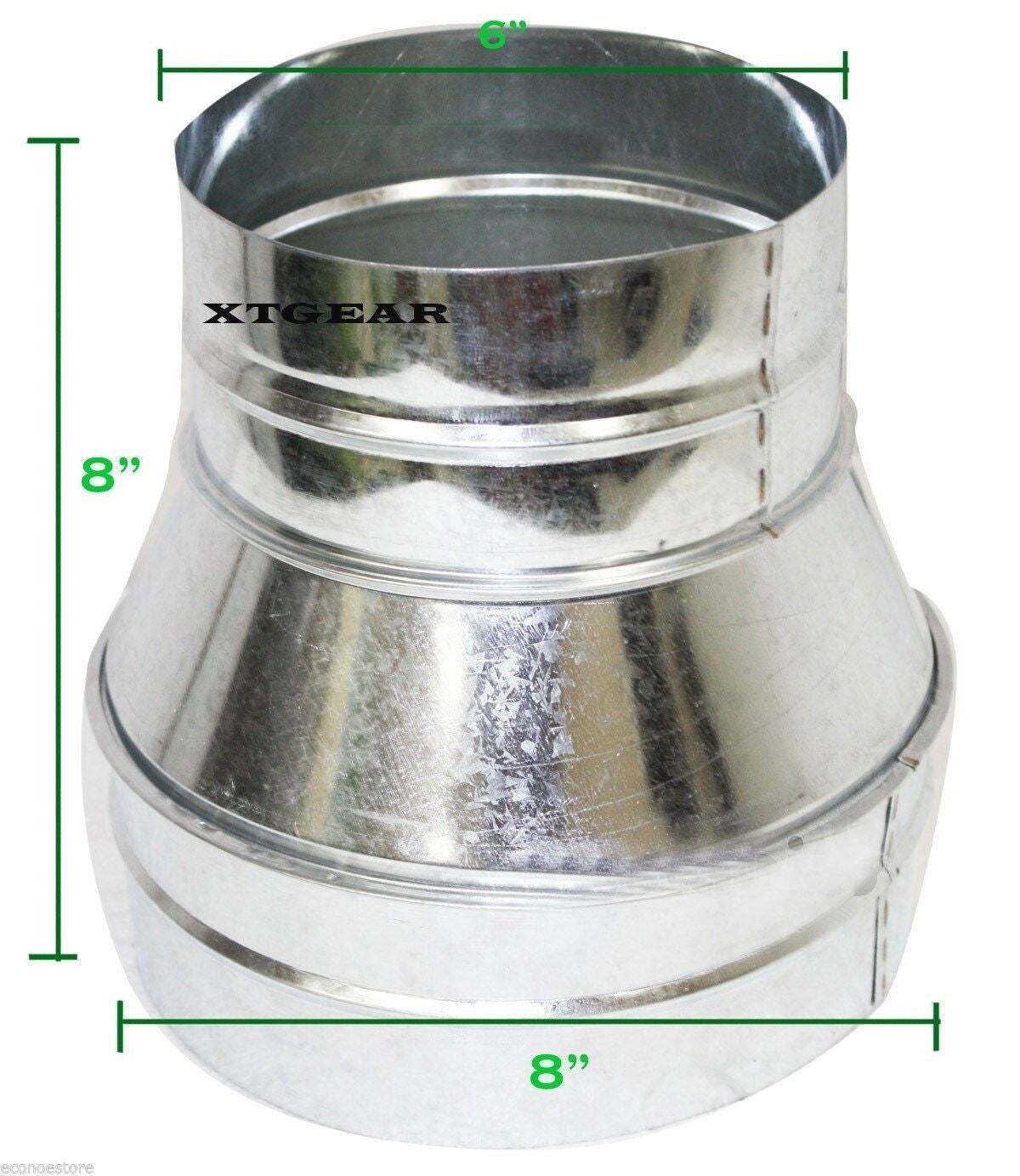 Duct Reducer 8'' x 6'' heavy duty connector New HD