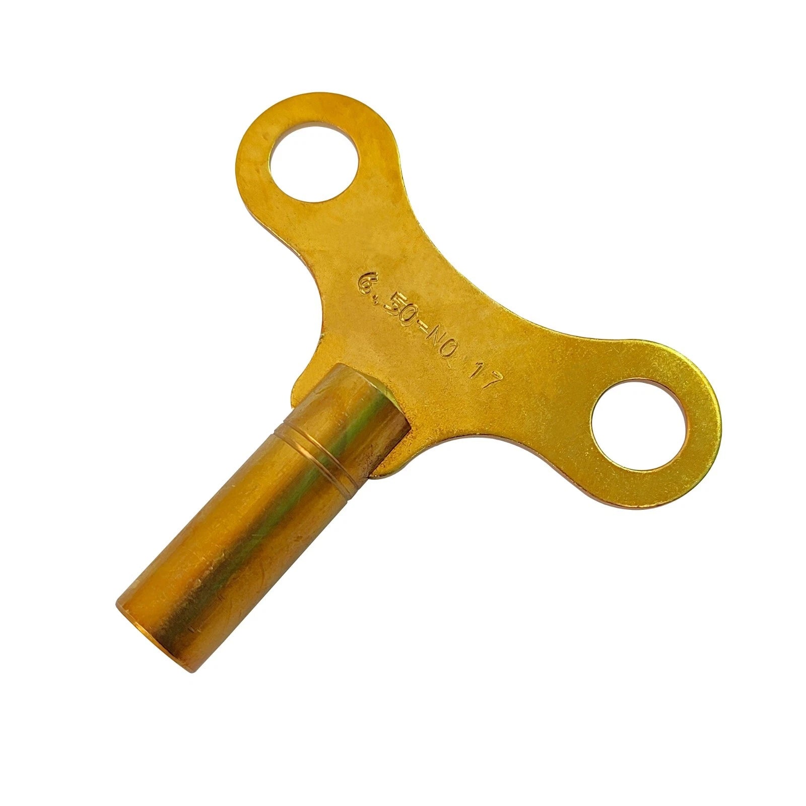 Brass Replacement Clock Key For Key Wind Clocks Size 17 / 6.50 Mm -