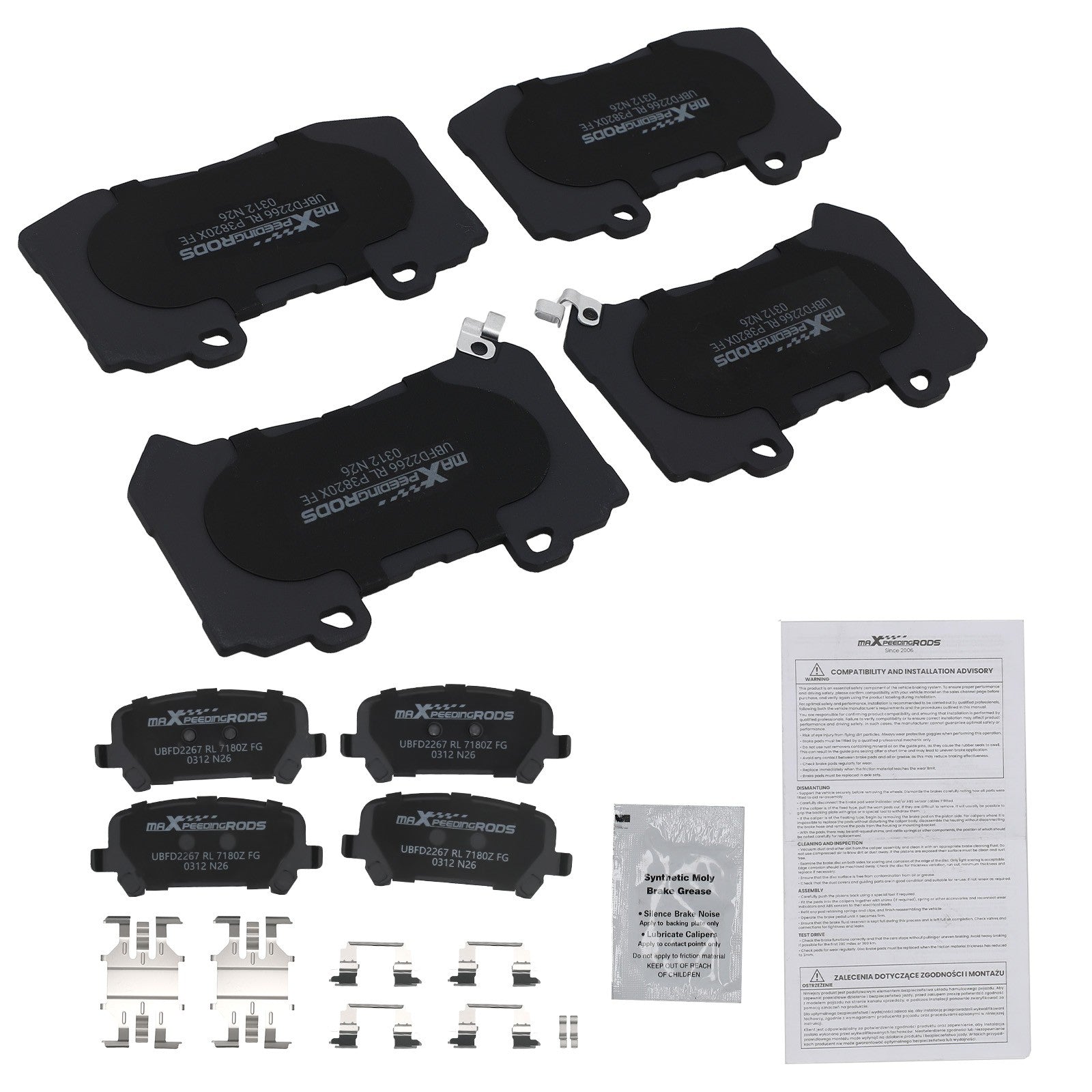Front Rear L&R Brake Pads Set for Chevrolet Colorado GMC Canyon