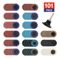 WORKPRO 101PC Sanding Disc Set with1/4"Holder 2" Discs Surfa